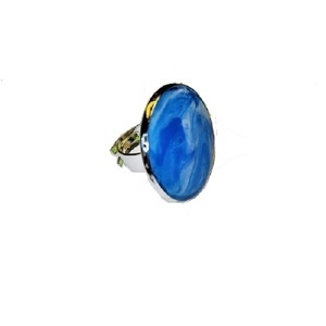 χειροποίητο κόσμημα δαχτυλίδι accesories blue - abstract jewelry - γυαλί, μεγάλα, αυξομειούμενα, φθηνά