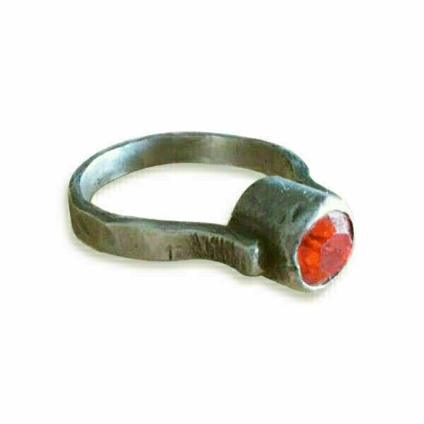 Δακτυλίδι από αρζαντό με κόκκινο Swarovski - boho, σταθερά
