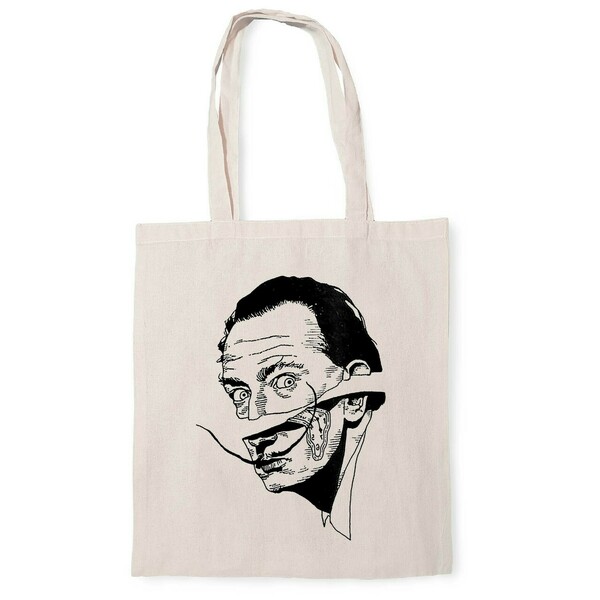 Tote Bag ▪️Salvador Dalí▪️ _Πάνινη τσάντα ζωγραφισμένη στο χέρι - ύφασμα, χειροποίητα, all day, tote, πάνινες τσάντες