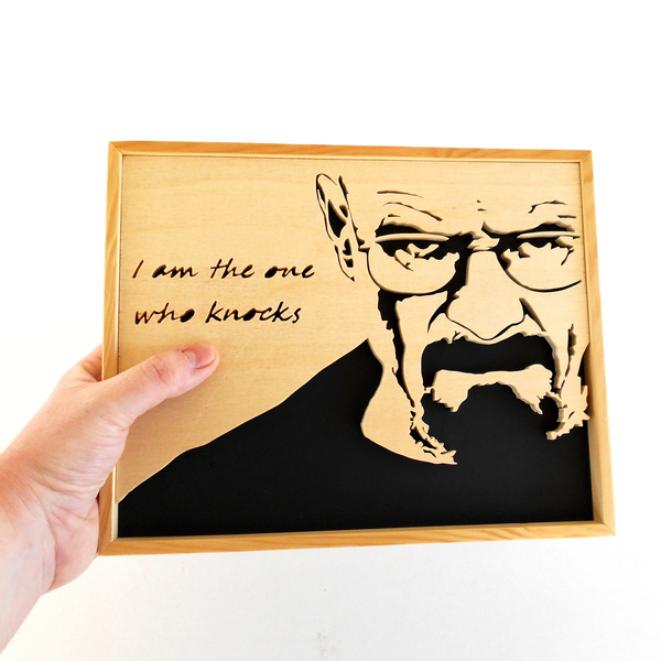Walter White "Heisenberg" 3D wood art - Breaking Bad - πίνακες & κάδρα - 5