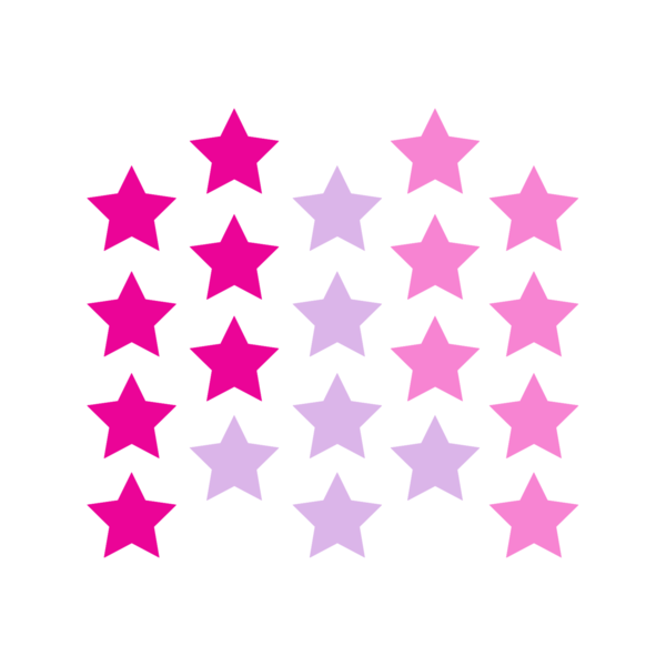 Αυτοκόλλητα Τοίχου Αστέρια από βινύλιο Σετ 20 Τεμαχίων 7x7εκ Ροζ, Φούξια και Λιλά - κορίτσι, αστέρι, διακοσμητικά, αυτοκόλλητα