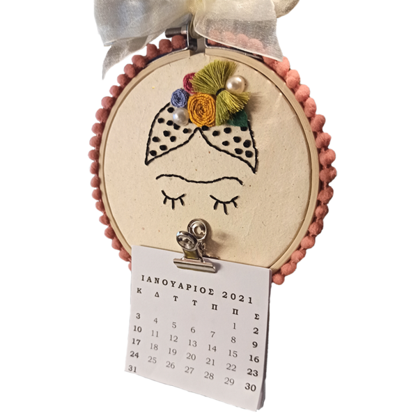 Ημερολόγιο Κορίτσι με λουλούδια - κεντητά, χαρτί, διακόσμηση, ημερολόγια, διακοσμητικά - 5