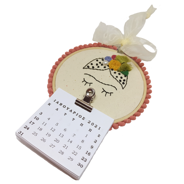 Ημερολόγιο Κορίτσι με λουλούδια - κεντητά, χαρτί, διακόσμηση, ημερολόγια, διακοσμητικά - 3