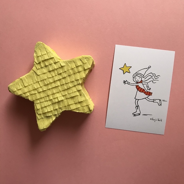Κάρτα ευχών και μίνι πινιάτα αστέρι - γενική χρήση, για παιδιά, ευχετήριες κάρτες
