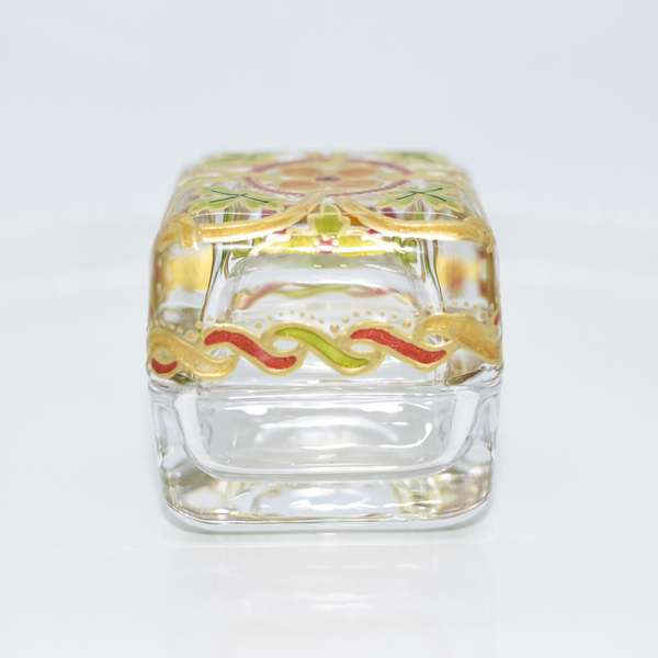 Γυάλινο κουτάκι | Glass Box Golden Pattern - γυαλί, ζωγραφισμένα στο χέρι, διακοσμητικά