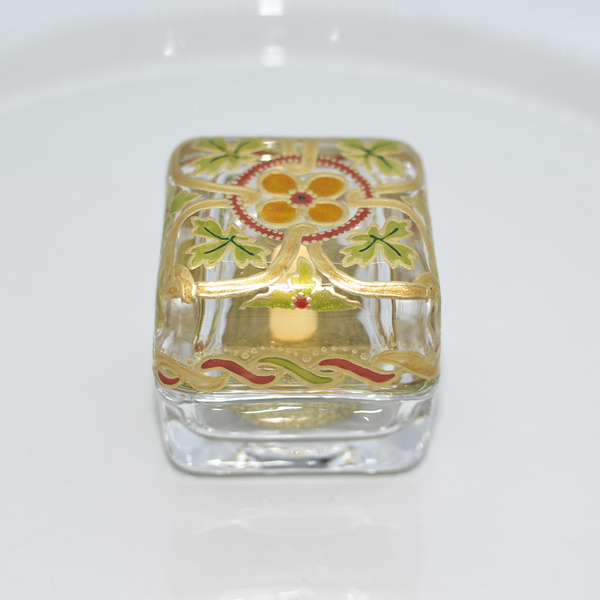 Γυάλινο κουτάκι | Glass Box Golden Pattern - γυαλί, ζωγραφισμένα στο χέρι, διακοσμητικά - 3