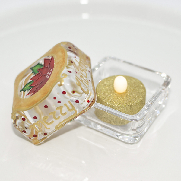 Γυάλινο κουτάκι | Glass Box Christmas Ribbon - γυαλί, ζωγραφισμένα στο χέρι, διακοσμητικά, χριστουγεννιάτικα δώρα - 3