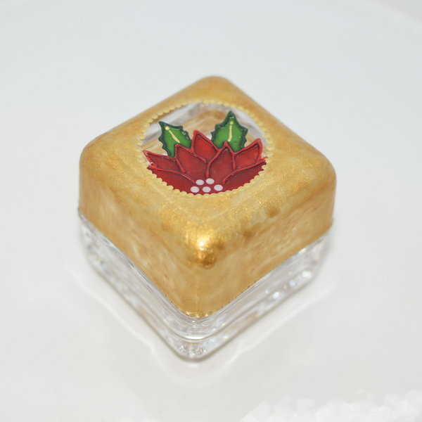 Γυάλινο κουτάκι | Glass Box Christmas Flower - διακοσμητικά, γυαλί, ζωγραφισμένα στο χέρι, χριστουγεννιάτικα δώρα