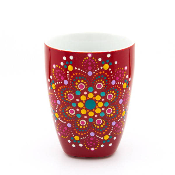 Κούπα καφέ mandala - ζωγραφισμένα στο χέρι, πορσελάνη, κούπες & φλυτζάνια - 2