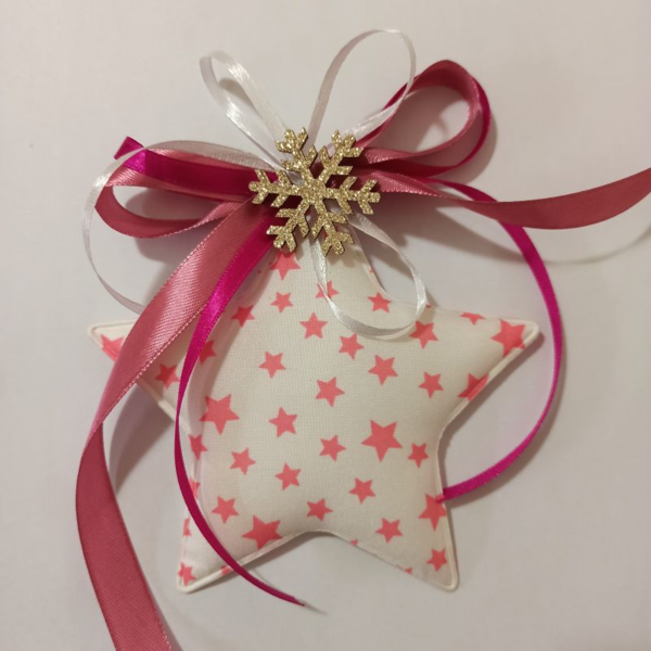 στολίδι πάνινο αστέρι με όνομα παιδιού για το χριστουγεννιάτικο δέντρο - αστέρι, όνομα - μονόγραμμα, χριστουγεννιάτικα δώρα, στολίδια, προσωποποιημένα - 3