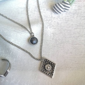 Κολιέ ασημί με ήλιο σε σχήμα ρόμβου - charms, γυναικεία, boho, δώρα για γυναίκες - 3