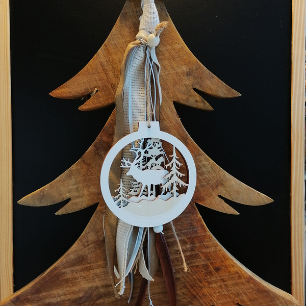 Κρεμαστό ξύλινο γούρι 2021 τρισδιάστατο - ξύλο, χριστουγεννιάτικα δώρα, γούρια - 3