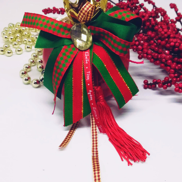Κεραμικό Ρόδι Γούρι 2021 Μπορντό Χρυσό - ρόδι, χριστουγεννιάτικα δώρα, γούρια - 3