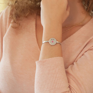 Βραχιόλι σφυρήλατο με Birthstone - σφυρήλατο, χεριού - 3