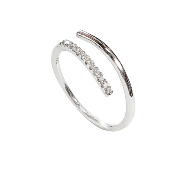 Δαχτυλίδι ασημένιο με ζιργκόν - ασήμι, minimal, βεράκια, ζιργκόν, αυξομειούμενα
