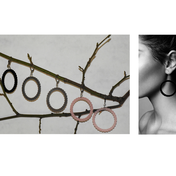 earrings.plexiglass,PINK,steel,Geometric,(code 1p) - plexi glass, ατσάλι, κρεμαστά, με κλιπ - 2