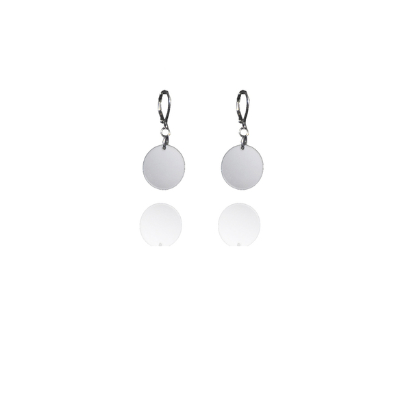 earrings.plexiglass,SILVER,steel,Geometric,(code 3sl) - κρίκοι, μικρά, plexi glass, ατσάλι