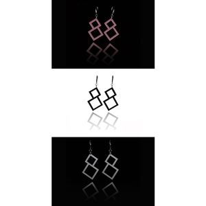 DEALS ,3 PIECES,3 COLORS,earrings plexiglass,steel,Geometric ,(code:4pac) - καρφωτά, plexi glass, ατσάλι, μεγάλα