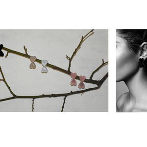 earrings.plexiglass,PINK,steel,Heart,(code:13p) - καρδιά, καρφωτά, μικρά, plexi glass, ατσάλι - 2