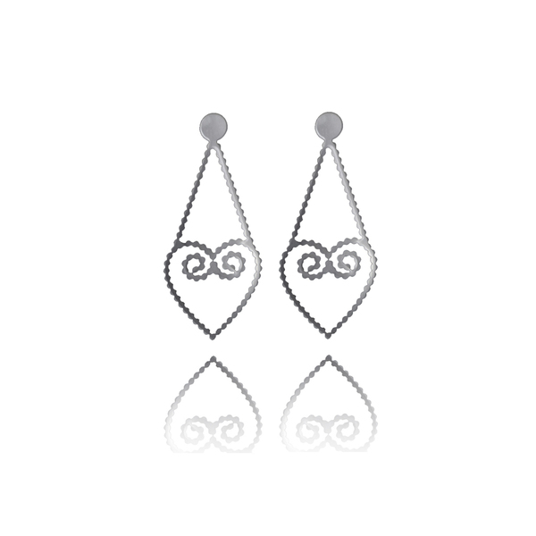 earrings,plexiglass,SILVER,steel,Heart,(code:14sl) - καρδιά, plexi glass, ατσάλι, κρεμαστά, μεγάλα, πολυέλαιοι