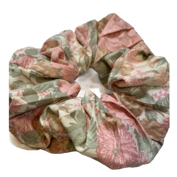 Handmade Scrunchie Pastel Flowers - λαστιχάκια μαλλιών - 2