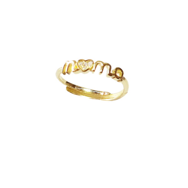 Δαχτυλίδι ασημένιο επίχρυσο Μαμά - ασήμι 925, μαμά, βεράκια, κοσμήματα, αυξομειούμενα