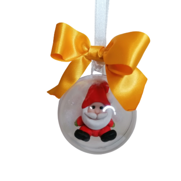 Χειροποίητο Χριστούγεννιατικο στολίδι Αγίου Βασιλείου από πλυμερικό πηλό - πηλός, άγιος βασίλης, στολίδια, μπάλες