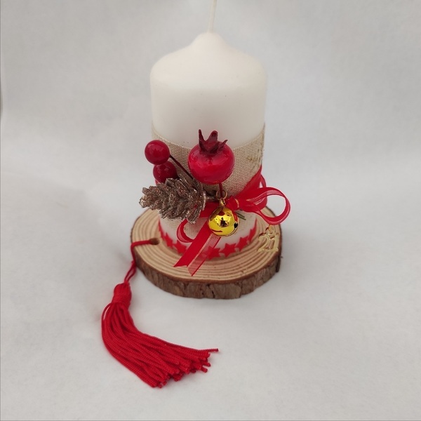 Διακοσμητικό κερί σε κορμό δέντρου 8cm - ξύλο, σπίτι, διακοσμητικά, χριστουγεννιάτικα δώρα, προσωποποιημένα