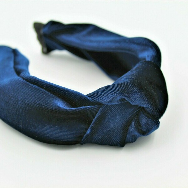 Velvet Headband Ocean Blue - βελούδο, headbands - 2