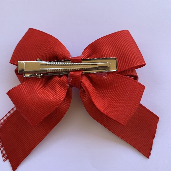 Κοκκαλάκι Red bow - κορίτσι, μαλλιά, χριστουγεννιάτικα δώρα, μαμά και κόρη, αξεσουάρ μαλλιών - 3