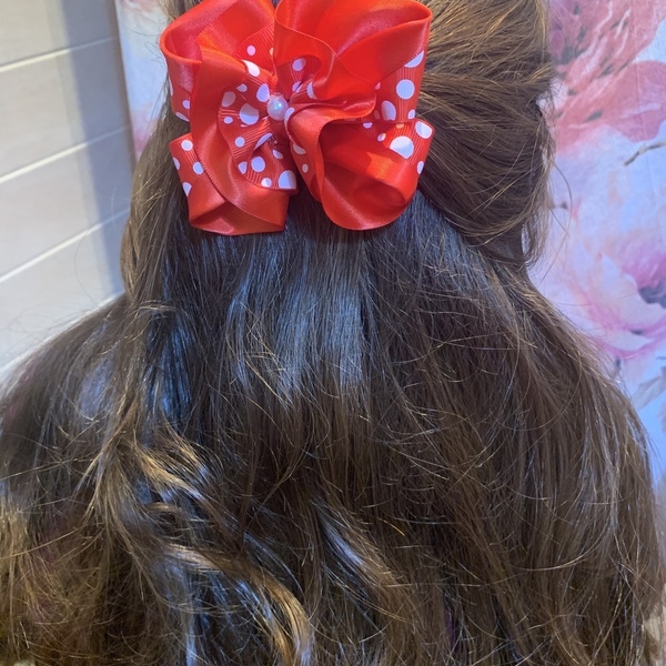 Κοκκαλάκι Red spot - κορίτσι, για τα μαλλιά, για παιδιά, αξεσουάρ μαλλιών - 4