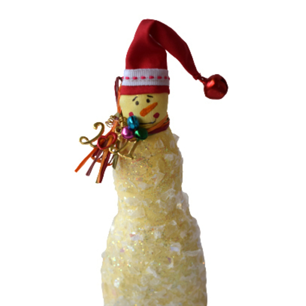 Χιονάνθρωπος γούρι!!!!! - ύφασμα, χριστουγεννιάτικα δώρα, γούρια - 2