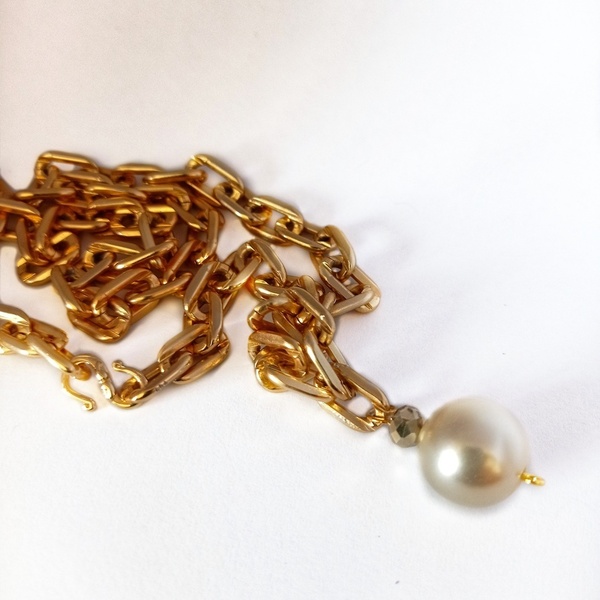 Κολιέ OLY chain and pearl - αλυσίδες, μακριά, ατσάλι