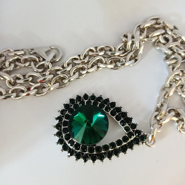 Κολιέ OLY chain and emerald - κοντά - 3