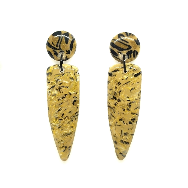 Animal print earrings 6 - γυαλί, πηλός, κρεμαστά
