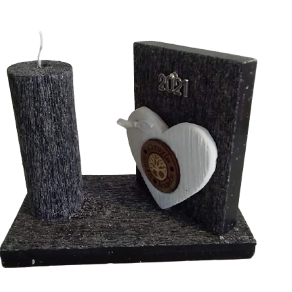 Γούρι κερί επιτραπέζιο Χριστουγεννιάτικο ξυστό αρωματικό με σχέδιο καρδιά 2021. - χριστουγεννιάτικα δώρα, κεριά & κηροπήγια