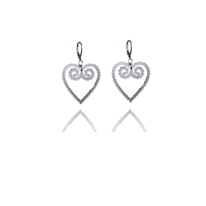 earrings,plexiglass,HEART,steel,Heart,(code:15sl) - κρεμαστά, plexi glass, ατσάλι, μεγάλα