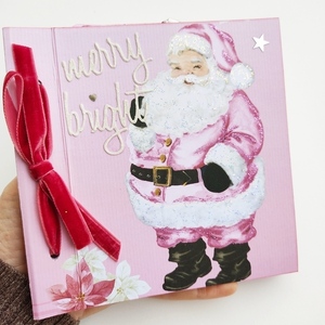 Ρoζ Χριστουγεννιάτικο άλμπουμ Merry & bright - χειροποίητα, άλμπουμ, χριστουγεννιάτικα δώρα, άγιος βασίλης - 3
