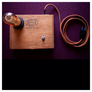 Steampunk χειροποίητο ξύλινο επιτραπέζιο φωτιστικό - vintage, πορτατίφ - 5