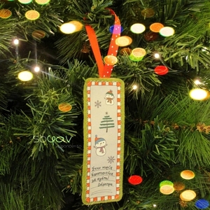 "Παιχνίδι στο χιόνι!" – Σελιδοδείκτης προσωποποιημένος, Χιονάνθρωπος Δέντρα 14 Χ 5 εκ. με αφιέρωση για δασκάλα / δάσκαλο - ύφασμα, σελιδοδείκτες, χριστουγεννιάτικα δώρα, δώρα για δασκάλες, προσωποποιημένα - 4
