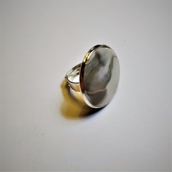 χειροποίητο κόσμημα δαχτυλίδι accesories gray - abstract jewelry - πηλός, αυξομειούμενα, φθηνά - 4