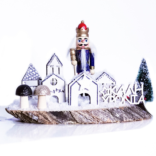 Χειροποίητη "χιονισμένη" Διακοσμητική Σύνθεση με τον πρωταγωνιστή τον γιορτινό Καρυοθραύστη|Χριστουγεννιάτικη Διακόσμηση - vintage, χειροποίητα, διακοσμητικά, χιονονιφάδα