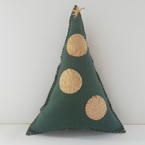Υφασμάτινο δέντρο με αγγελάκι - ύφασμα, διακοσμητικά, χριστουγεννιάτικα δώρα, δέντρο