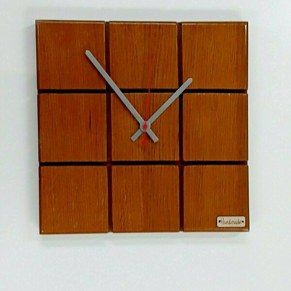 Ξύλινο ρολόι τοίχου "Squares"-διαστασεις 29χ29χ2 εκ. - ξύλο, ρολόι, διακόσμηση, τοίχου, πρωτότυπα δώρα