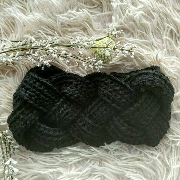 Hairband in black - νήμα, headbands