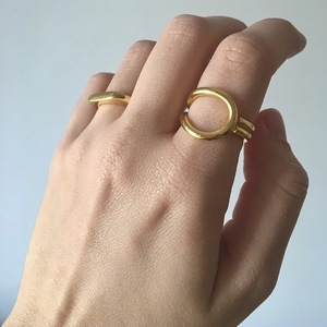 Χειροποίητο δαχτυλίδι από ασήμι με επιχρύσωση - επιχρυσωμένα, ασήμι 925, σταθερά, μεγάλα - 3