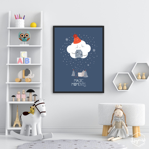 Ξύλινο παιδικό καδράκι "Μαγικές Στιγμές" 21x30εκ.|Χριστουγεννιάτικη Διακόσμηση - ξύλο, πίνακες & κάδρα, διακοσμητικά, χιονονιφάδα - 4