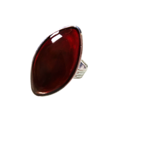 Δαχτυλίδι ασημί με κόκκινο υγρό γυαλί - επάργυρα, μεγάλα, αυξομειούμενα, φθηνά