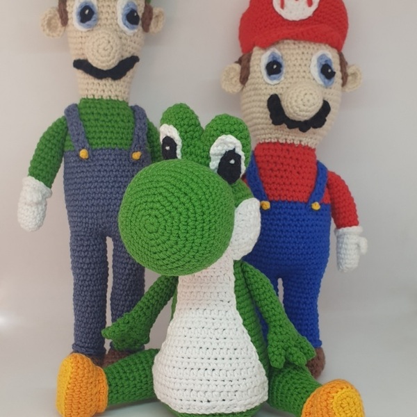 Πλεκτό κουκλάκι super Mario, Luigi και Yoshi. Διαλέξτε όποιον ήρωα επιθυμείτε! - λούτρινα