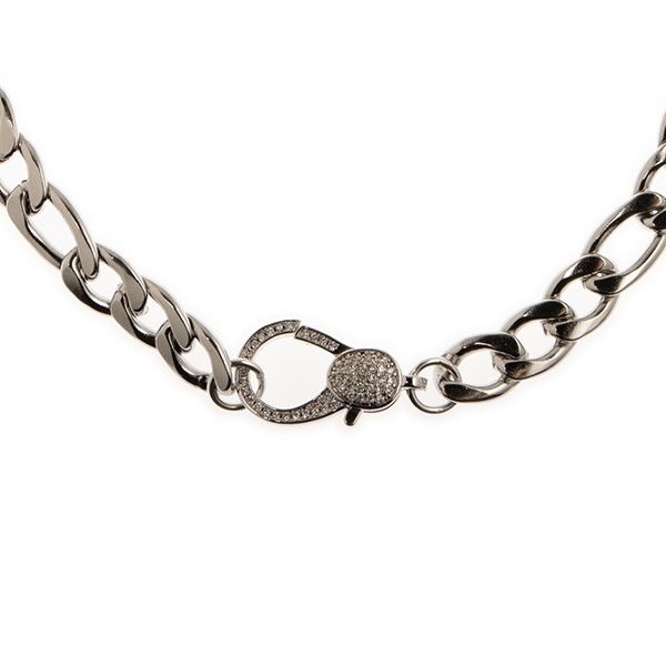 Chunky Silver Chain Necklace - αλυσίδες, γυναικεία, κοντά, ατσάλι - 2